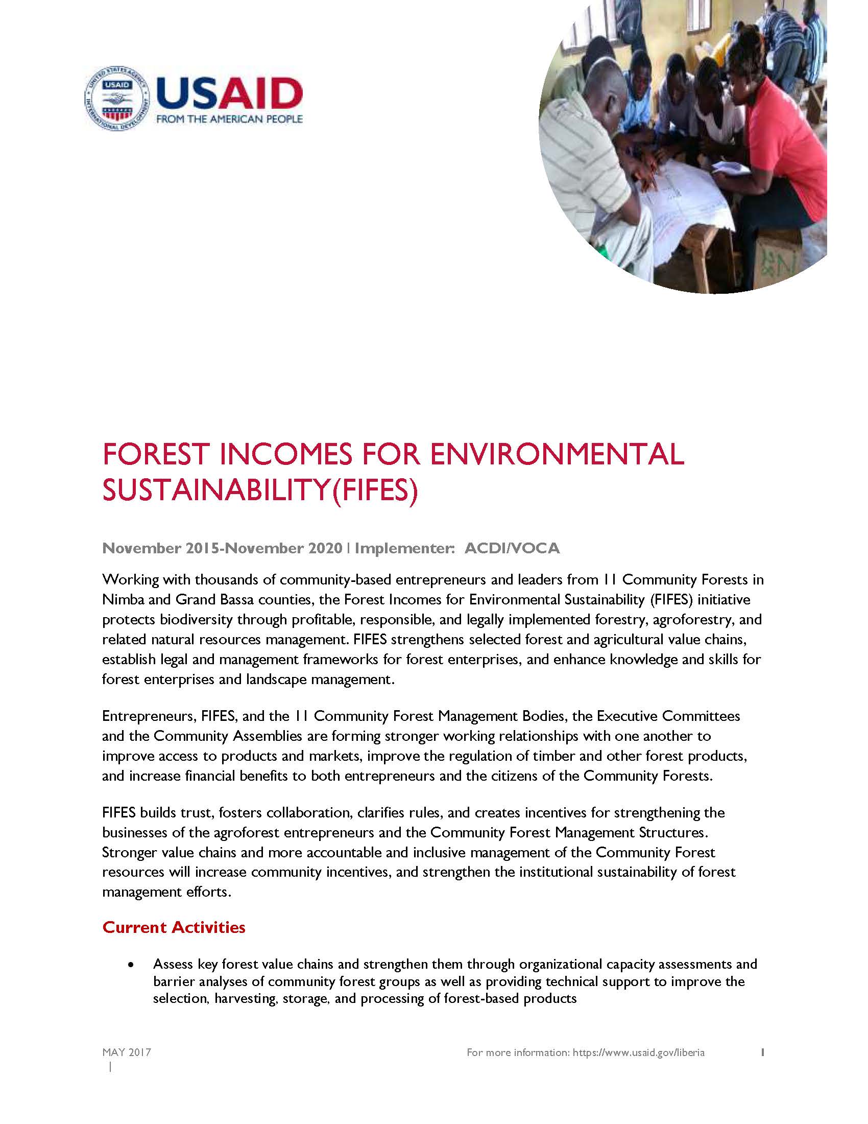 Forest Incomes for Environmental Sustainability Fact Sheet 