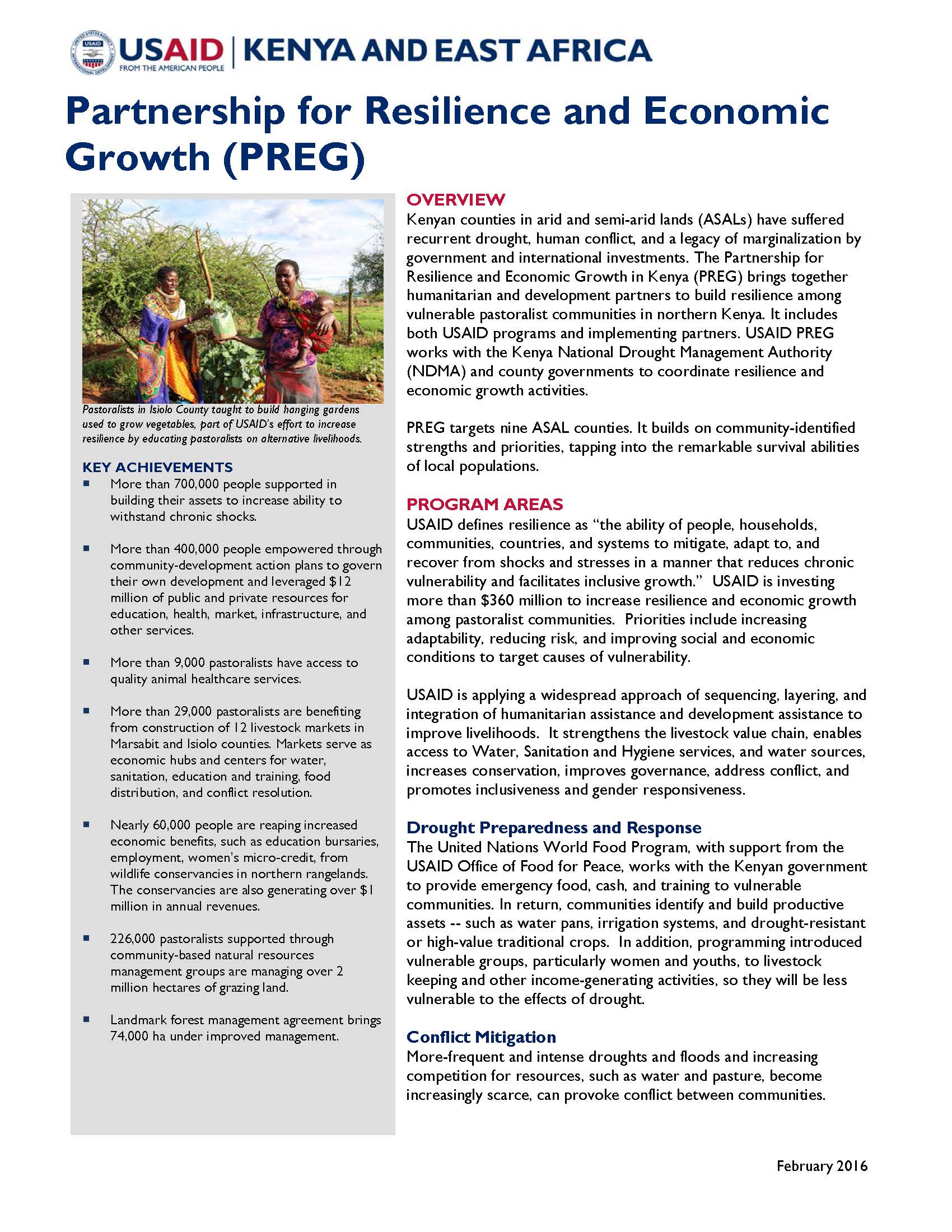 Partnership for Resilience and Economic Growth (PREG)