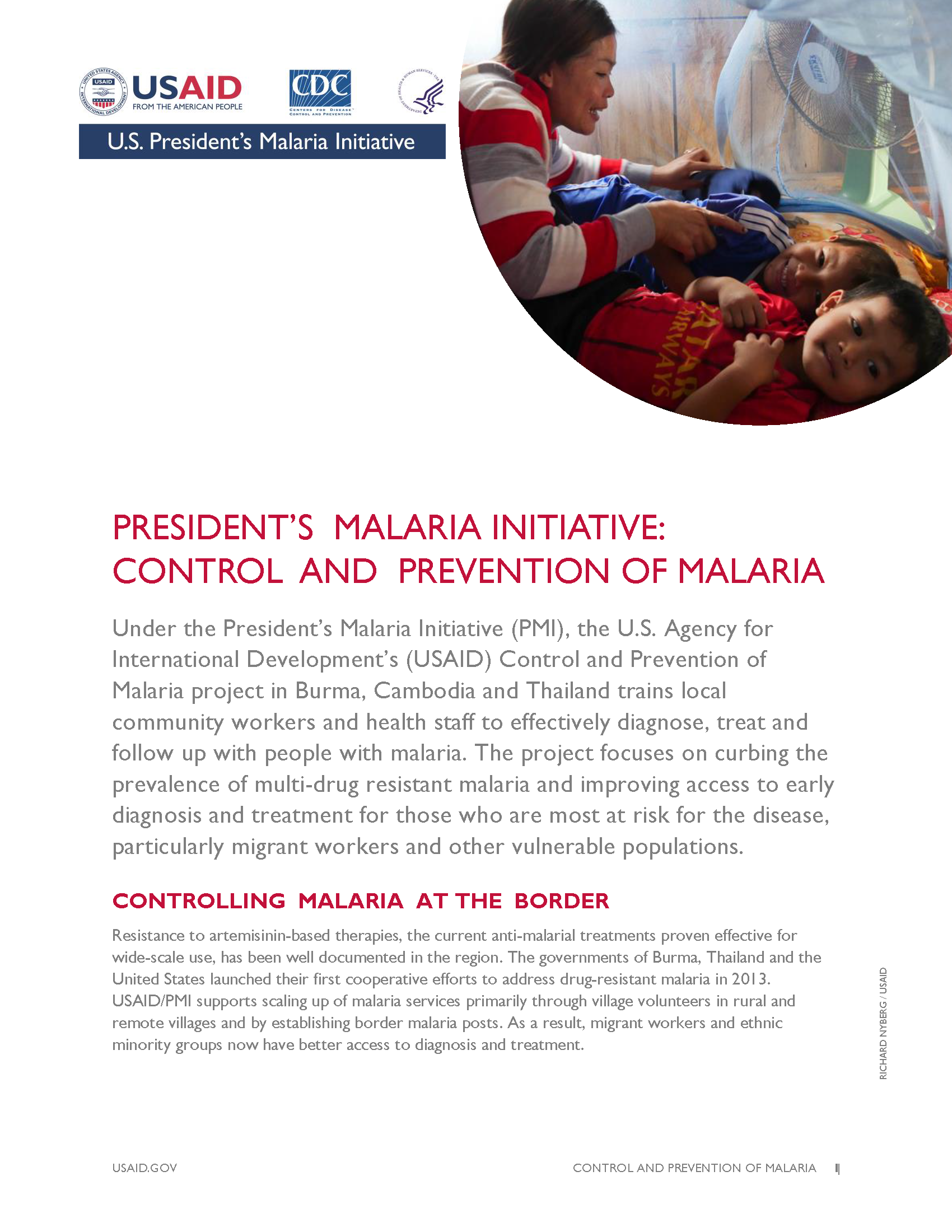 President’s Malaria Initiative: Control and Prevention of Malaria