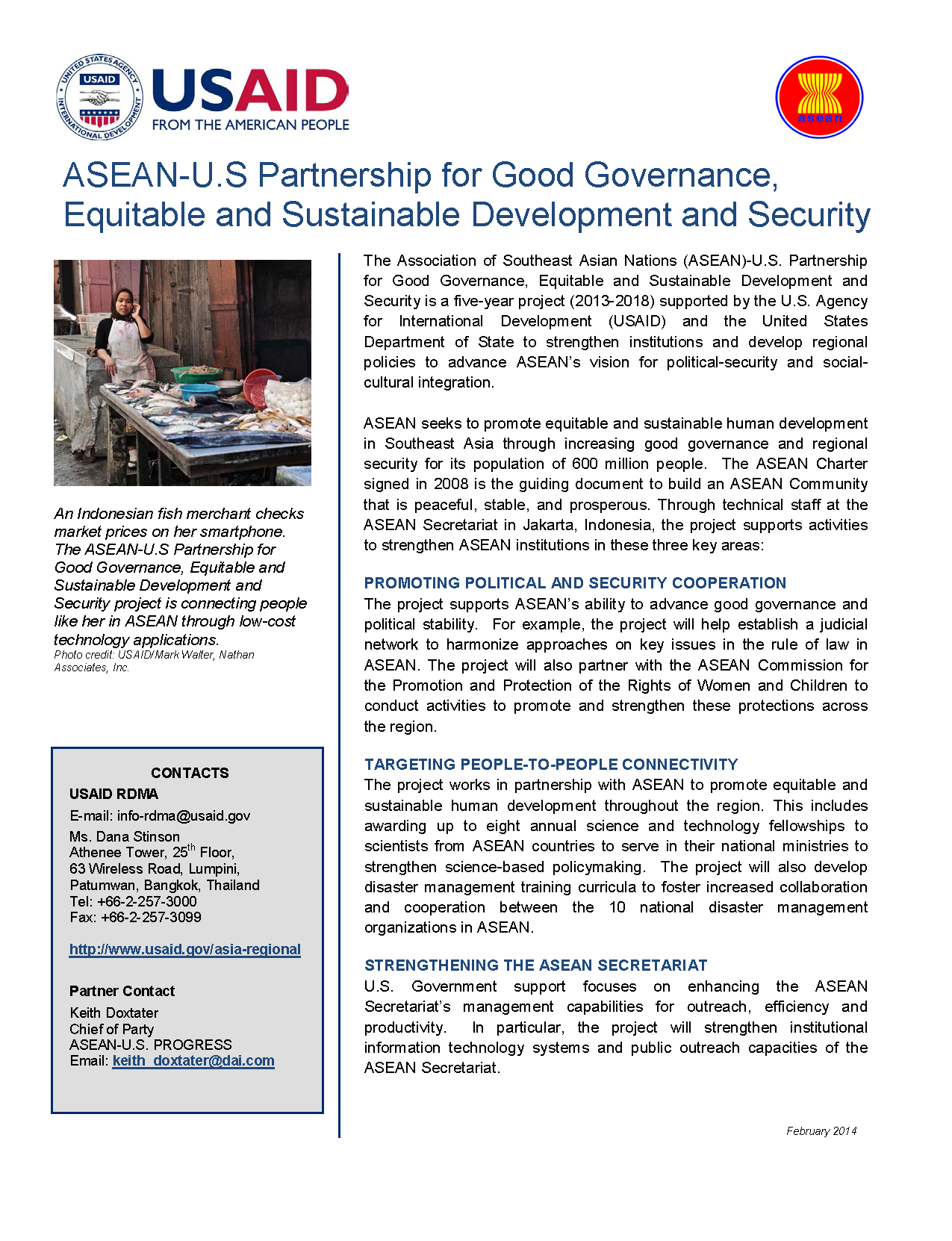 ASEAN-U.S Partnership for Good Governance, Equitable and Sustainable Development and Security