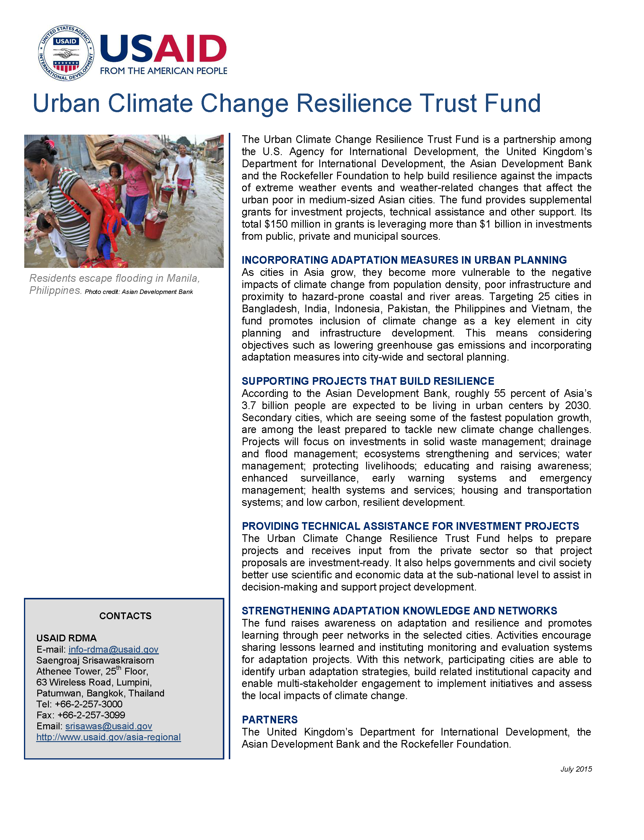 Urban Climate Change Resilience Trust Fund