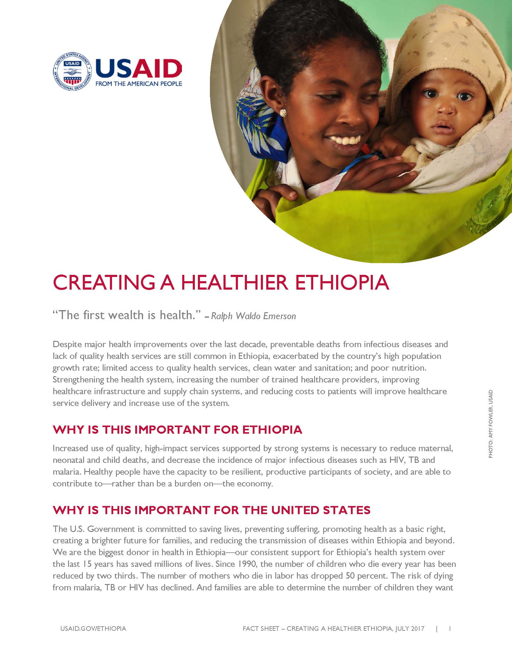 Ethiopia Fact Sheet Creating a Healthier Ethiopia July 2017