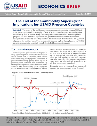 The End of the Commodity Super-Cycle? Implications for USAID Presence Countries