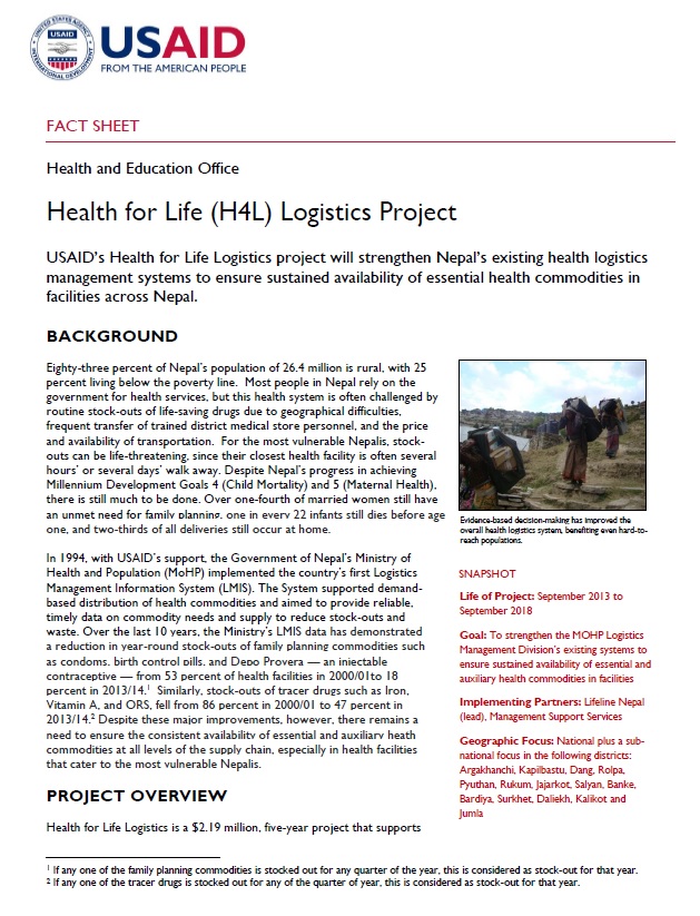 Health for Life (H4L) Logistics Project