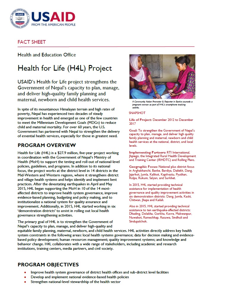 Health for Life (H4L) project