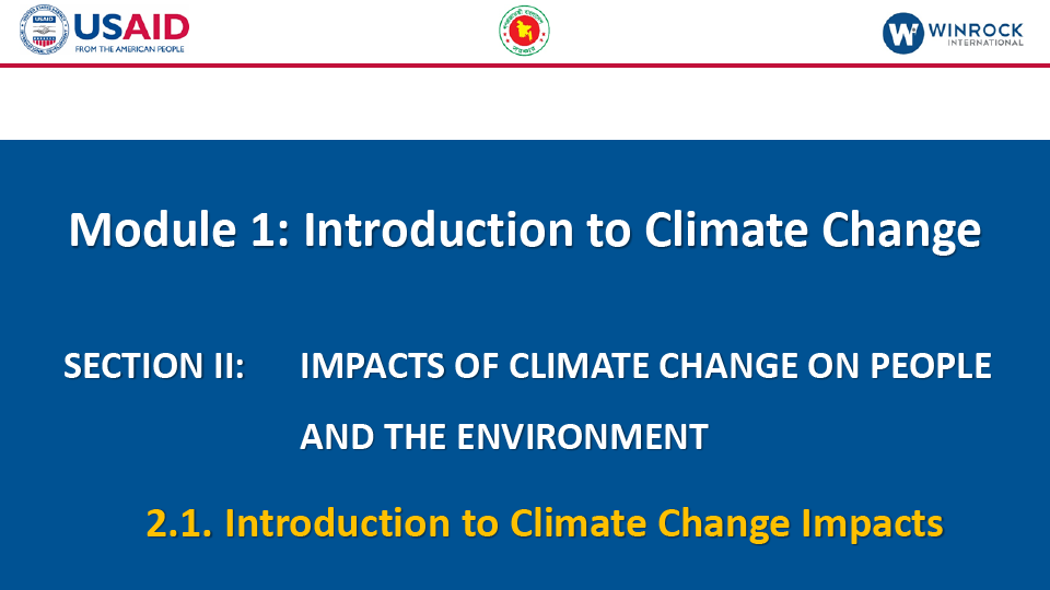 2.1. Introduction to Climate Change Impacts