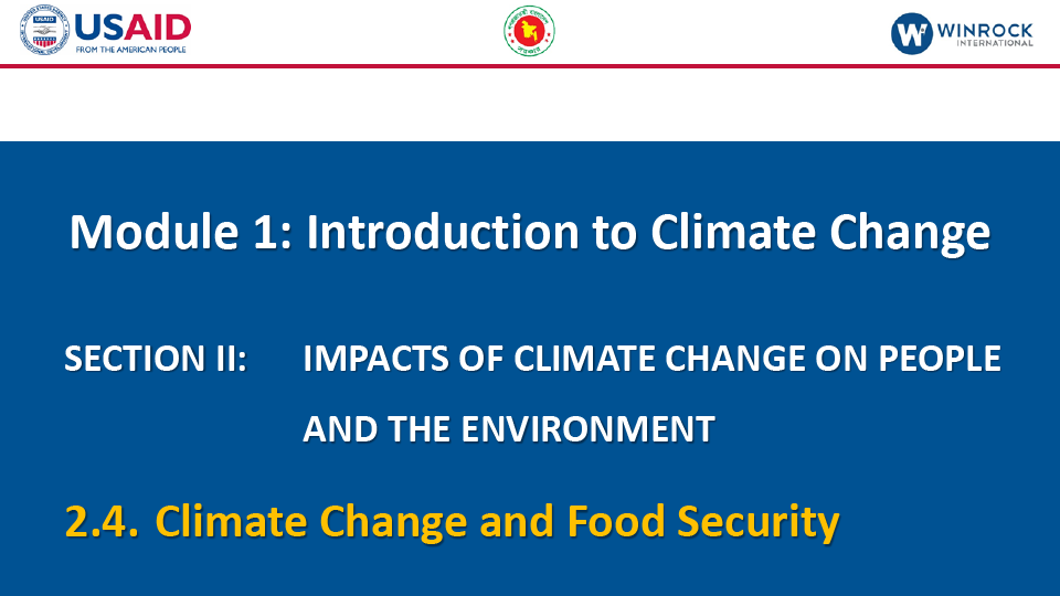2.4. Climate Change and Food Security