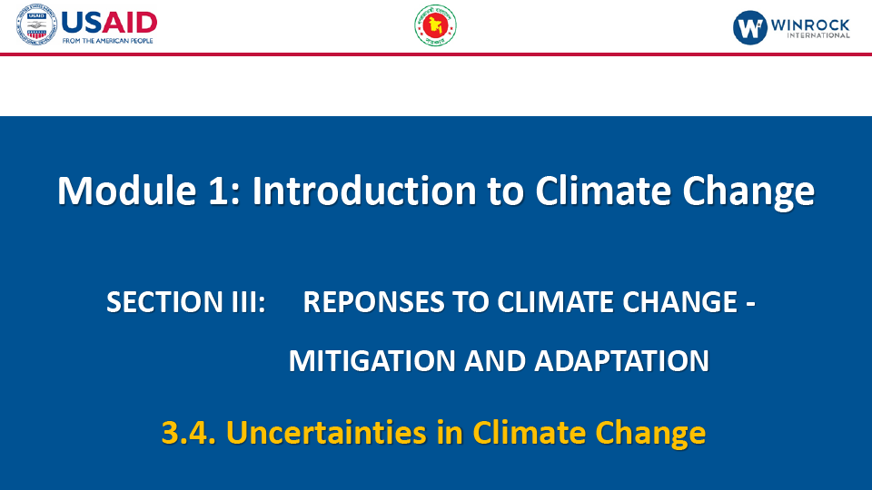 3.4. Uncertainties in Climate Change