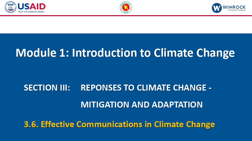 3.6. Effective Communications in Climate Change