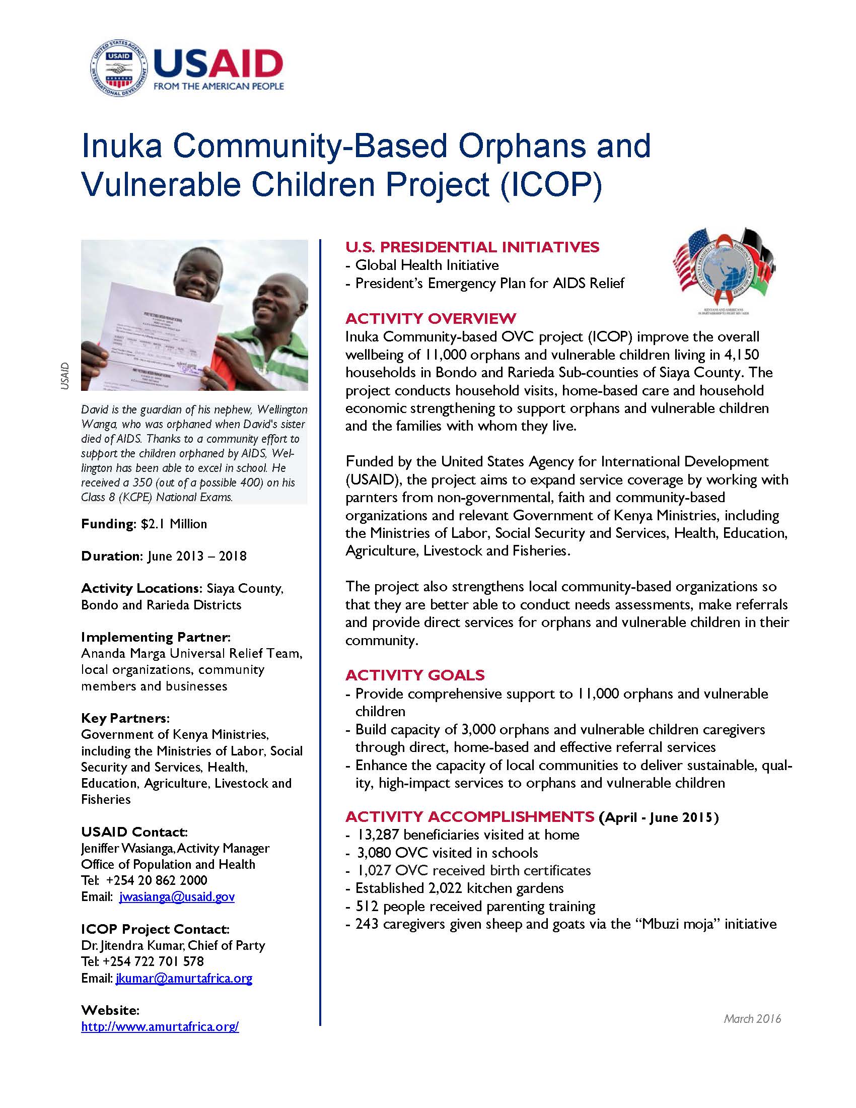 Inuka Community-Based Orphans and Vulnerable Children Project (ICOP)
