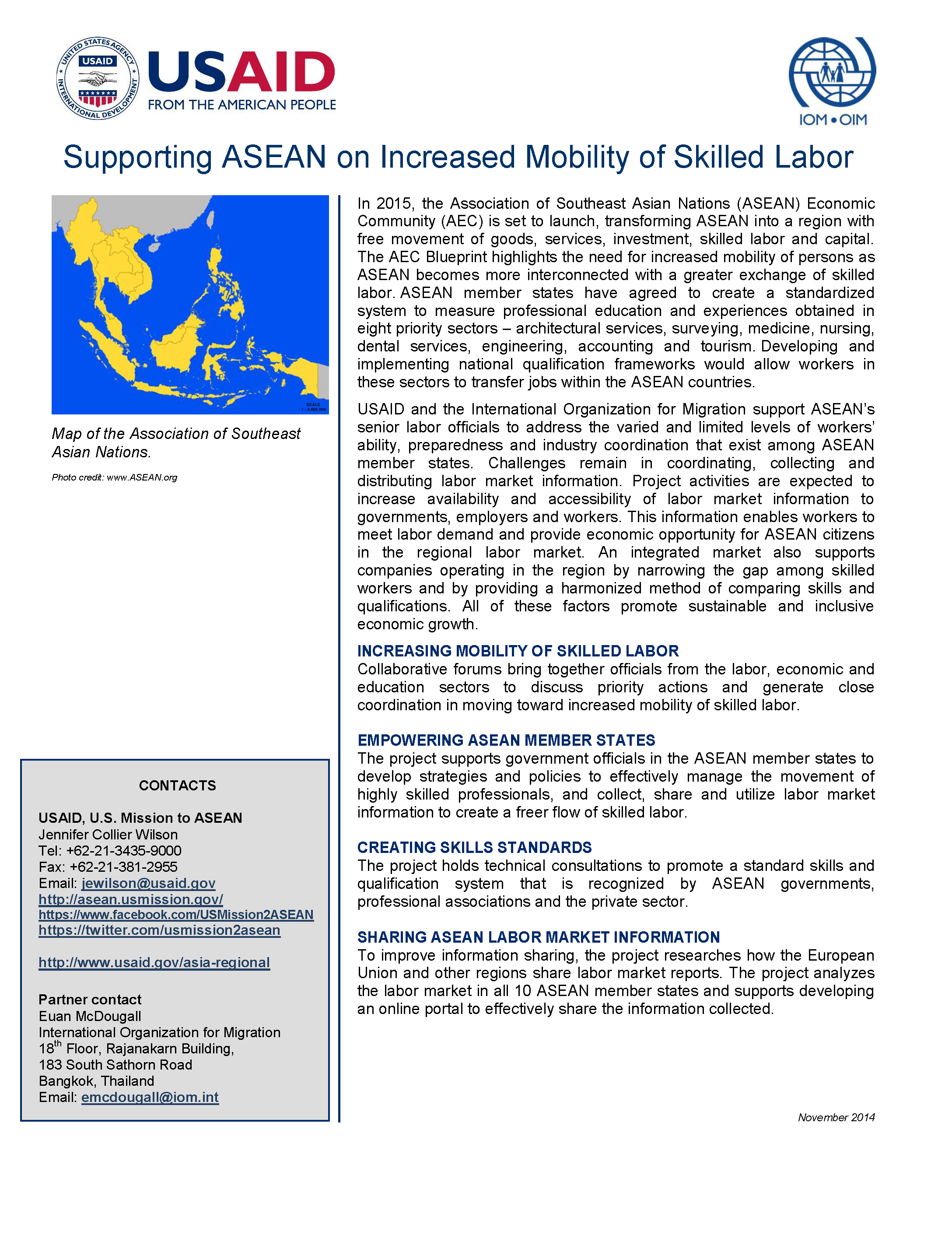 Supporting ASEAN on Increased Mobility of Skilled Labor