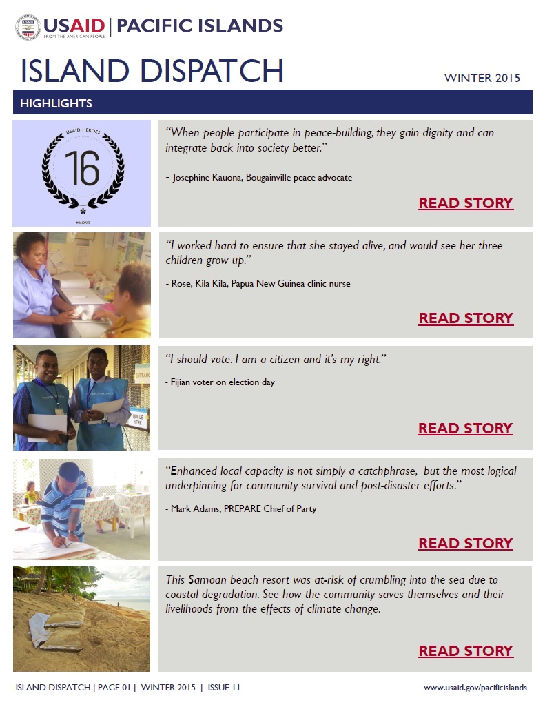 ISLAND DISPATCH: USAID/Pacific Islands Newsletter