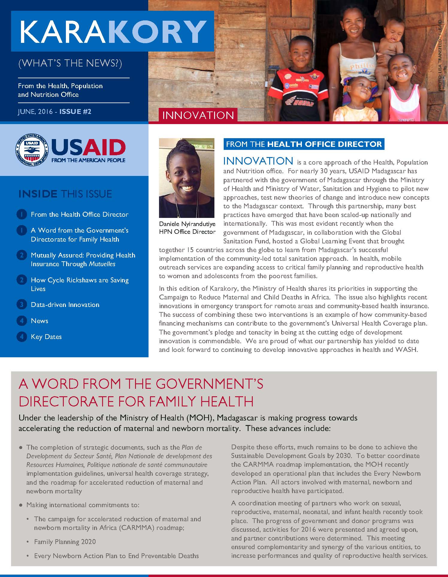Edition #2 - Health, Population & Nutrition Newsletter June 2016
