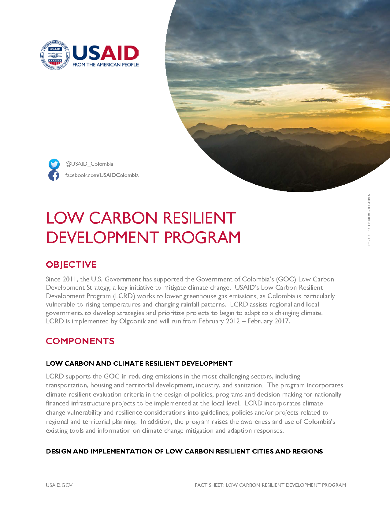 Low Carbon Resilient Development Program Fact Sheet