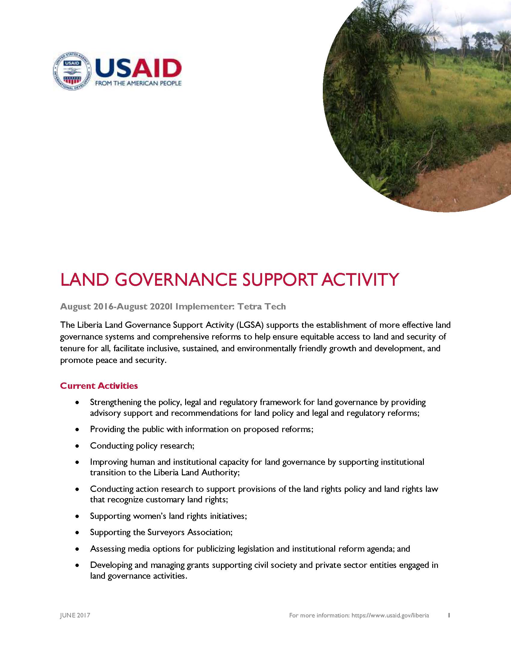 Land Governance Support Activity Fact Sheet 