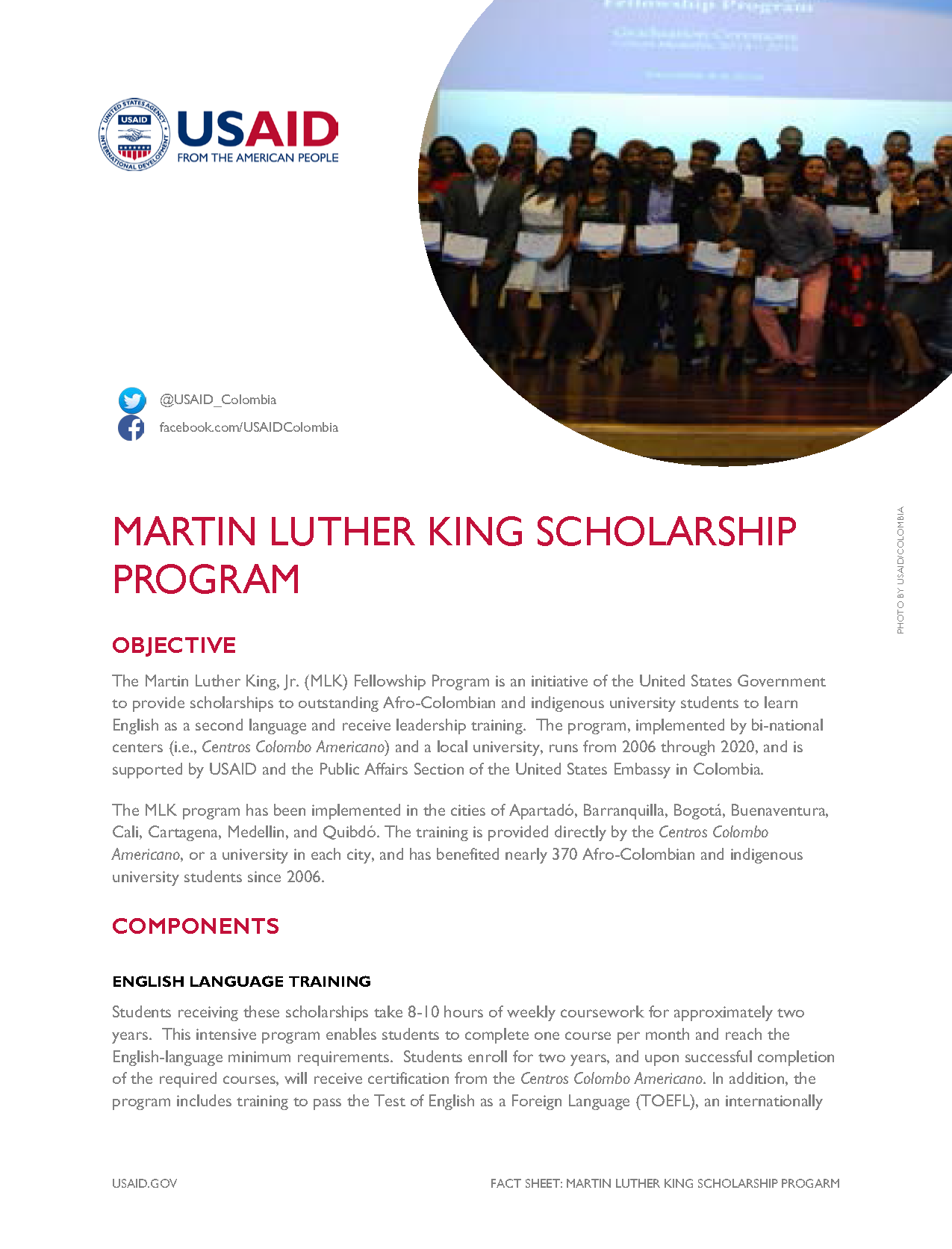 Martin Luther King Jr. Fellowship Program Fact Sheet
