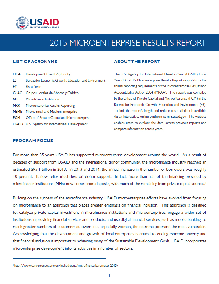2015 Microenterprise Results Report