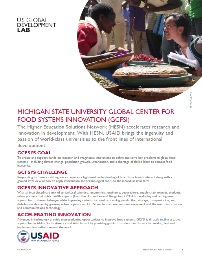 Michigan State University Global Center for Food Systems Innovation GCFSI