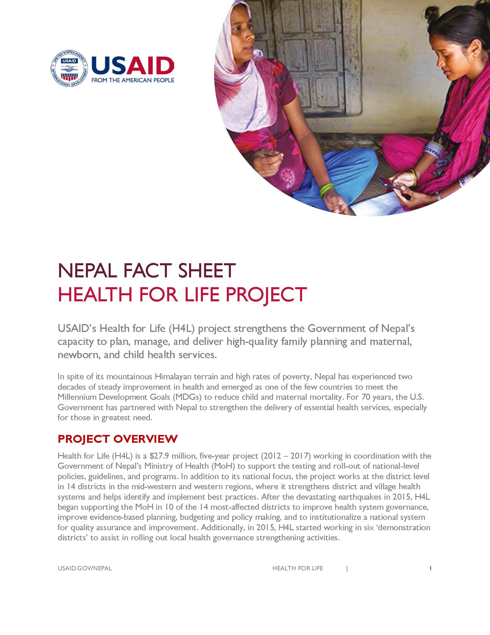 Fact Sheet: HEALTH FOR LIFE PROJECT