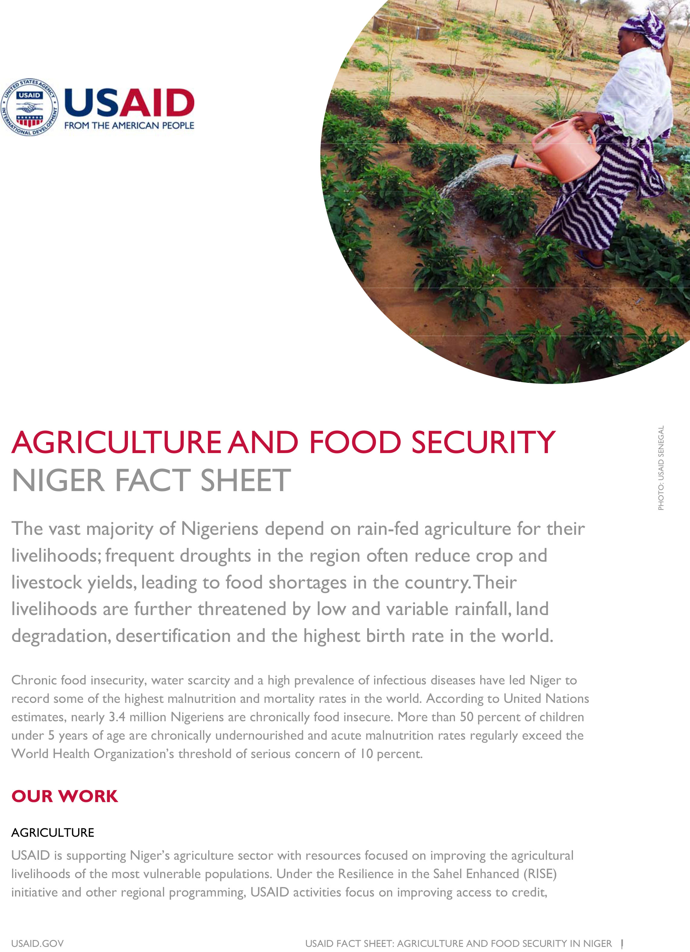 Niger Agriculture & Food Security Fact Sheet