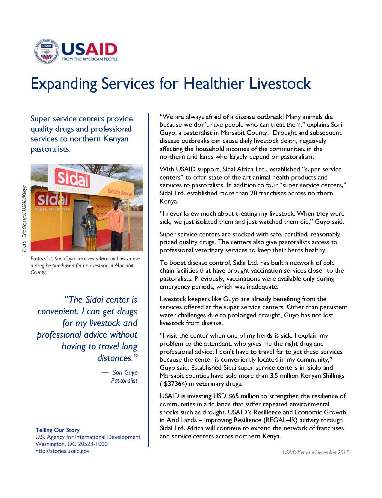 Expanding Services for Healthier Livestock