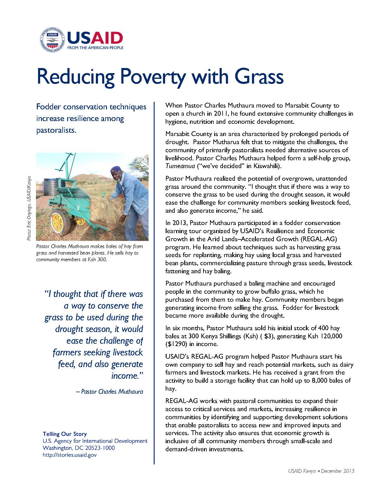 Reducing Poverty with Grass