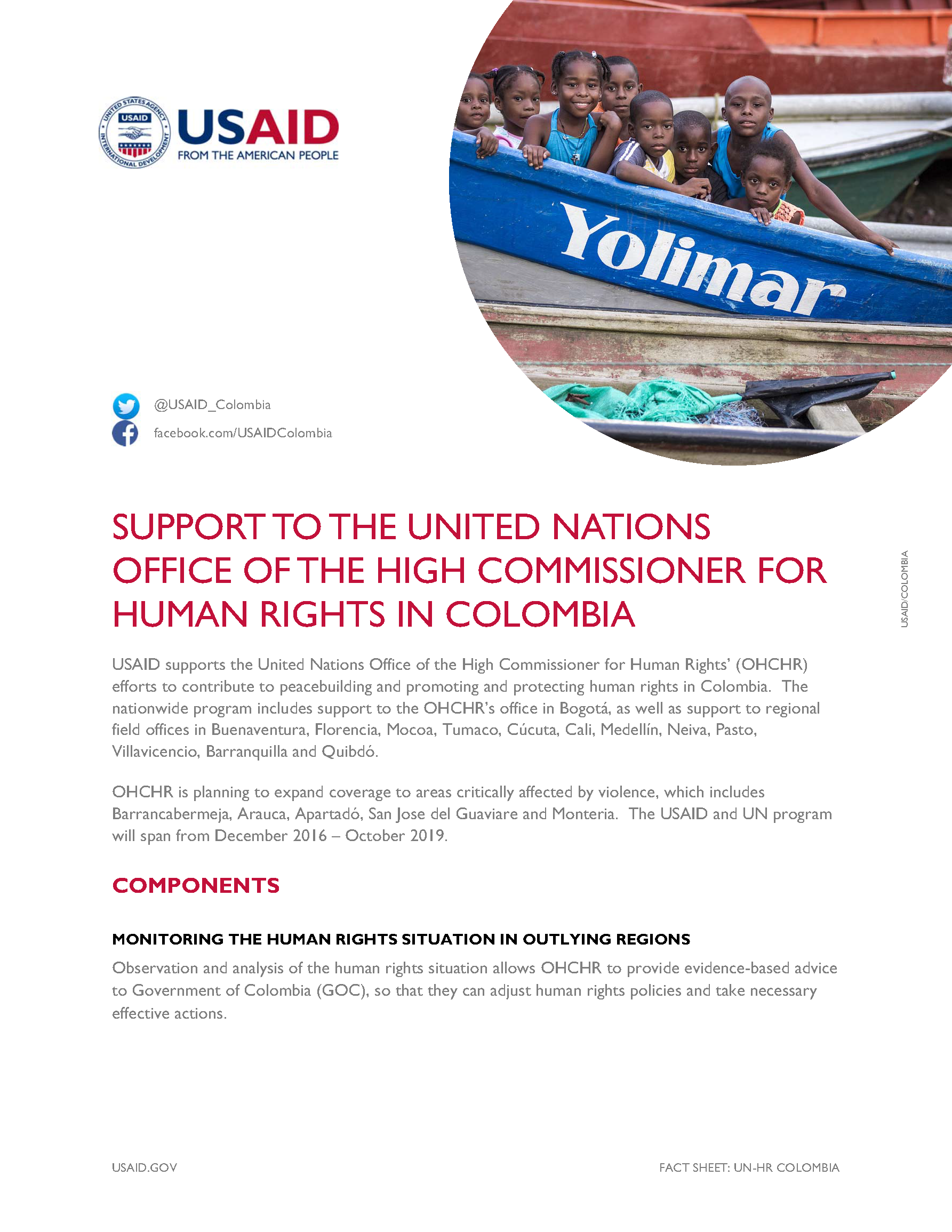 Support to the United Nations Office of the High Commissioner for Human Rights’ (OHCHR) 