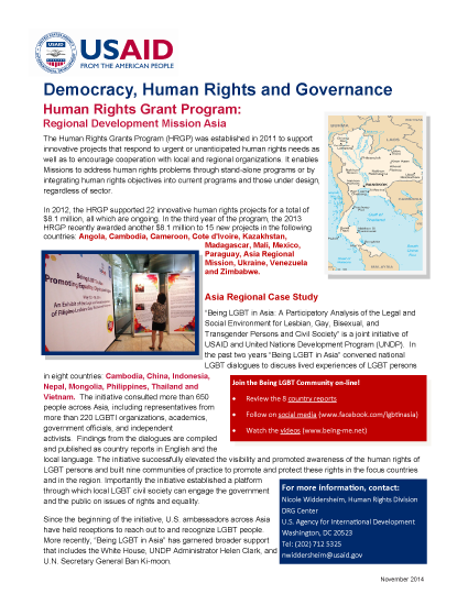 Human Rights Grant Program: Regional Development Mission Asia
