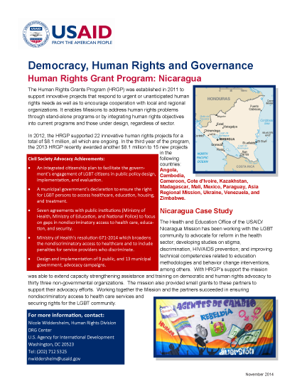 Human Rights Grant Program: Nicaragua