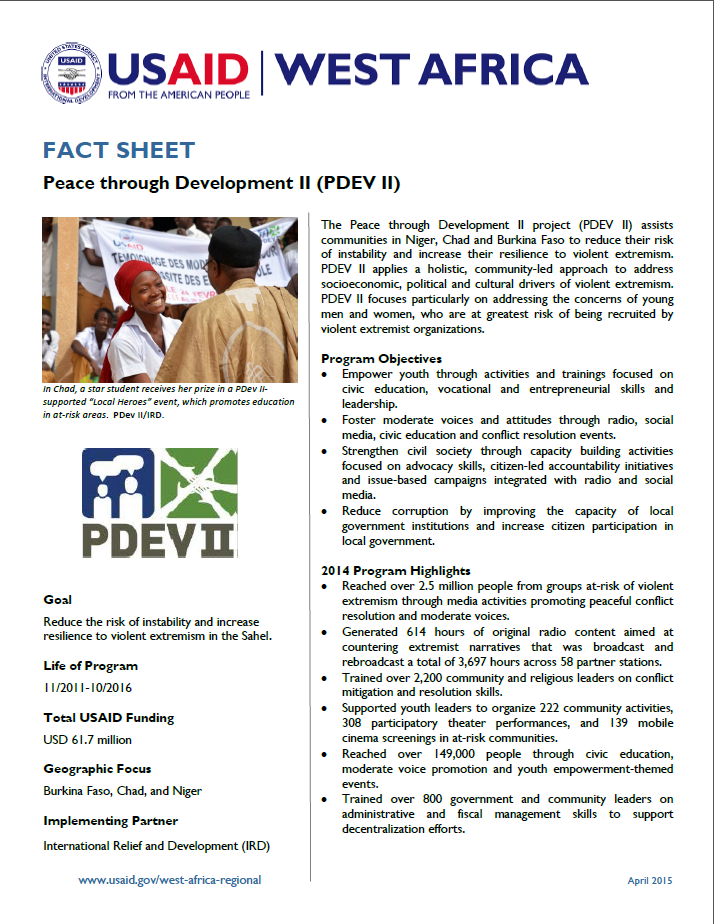 Fact Sheet on the Peace Through Development II Project