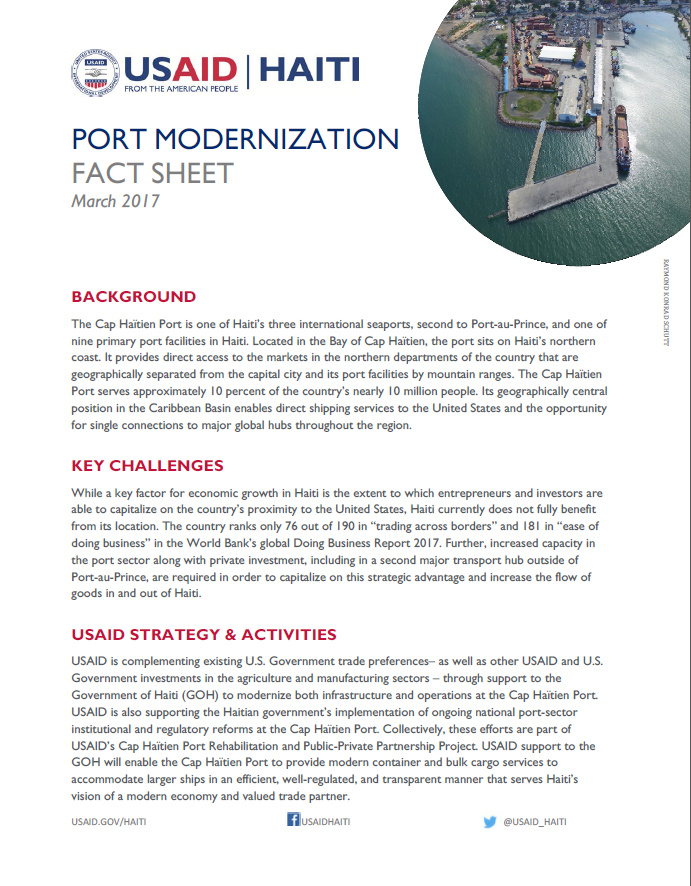Port Modernization Fact Sheet 2017