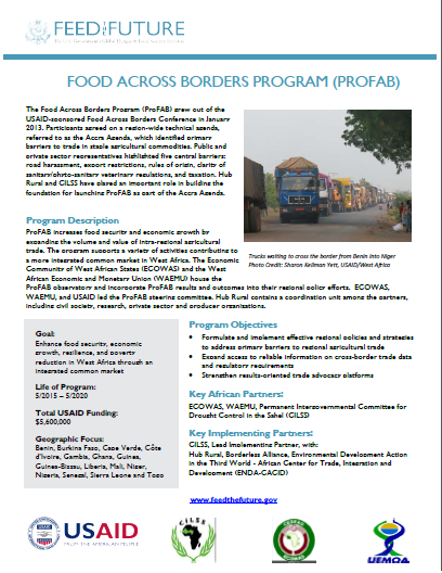 Fact Sheet on the Feed the Future Food Across Borders Program (Pro-FAB)