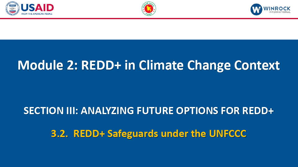 3.2. REDD+ Safeguards under the UNFCCC