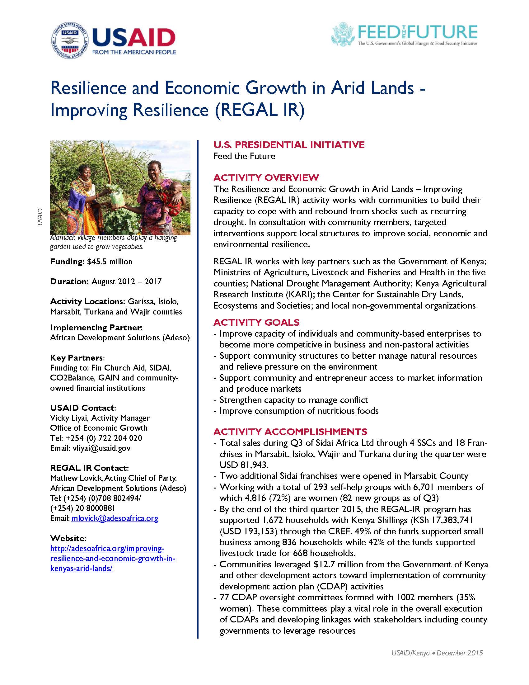 Resilience and Economic Growth in Arid Lands - Improving Resilience (REGAL IR)