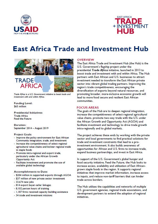 East Africa Trade and Investment Hub Fact Sheet