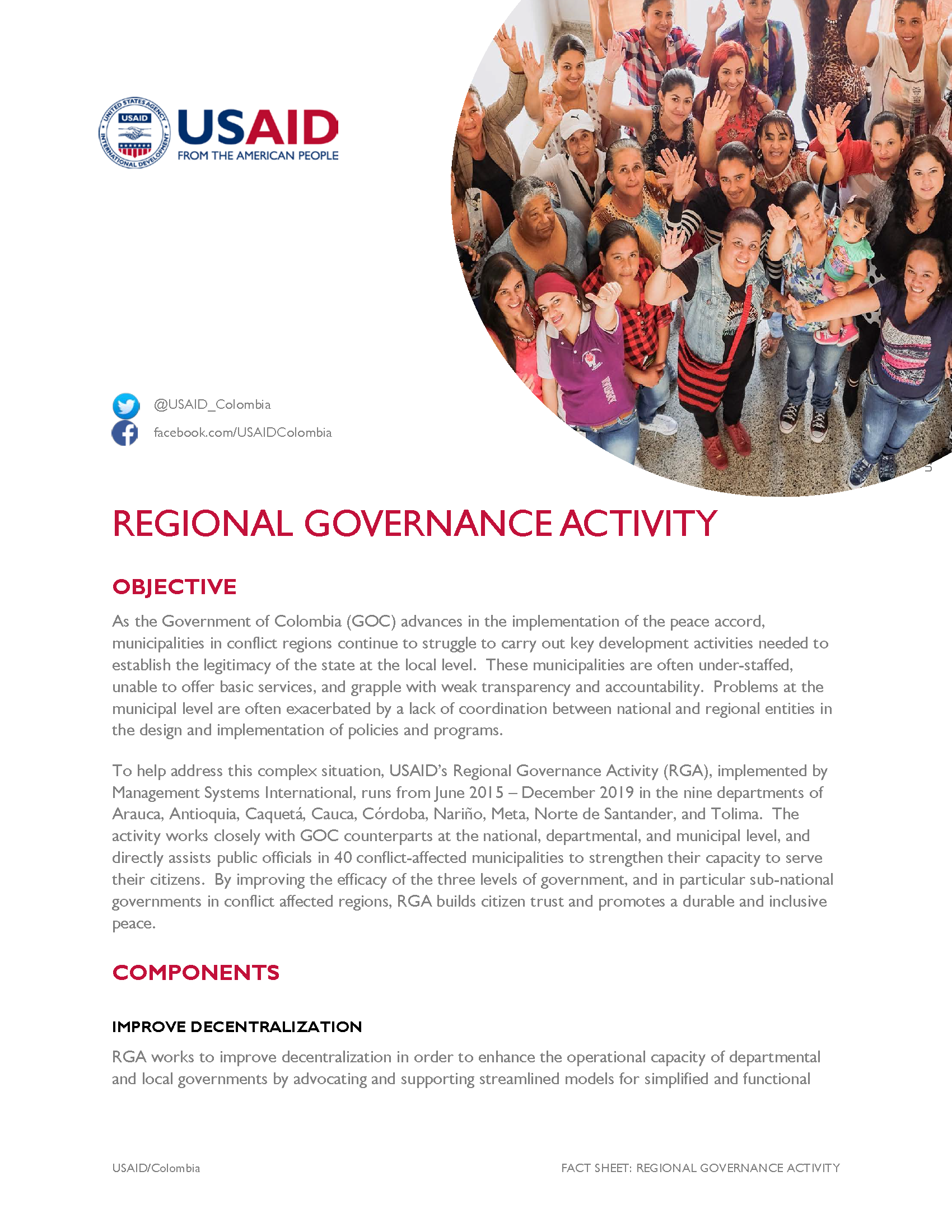 Regional Governance Activity (RGA) Fact Sheet
