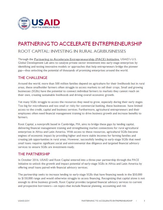 Partnering to Accelerate Entrepreneurship - Root Capital