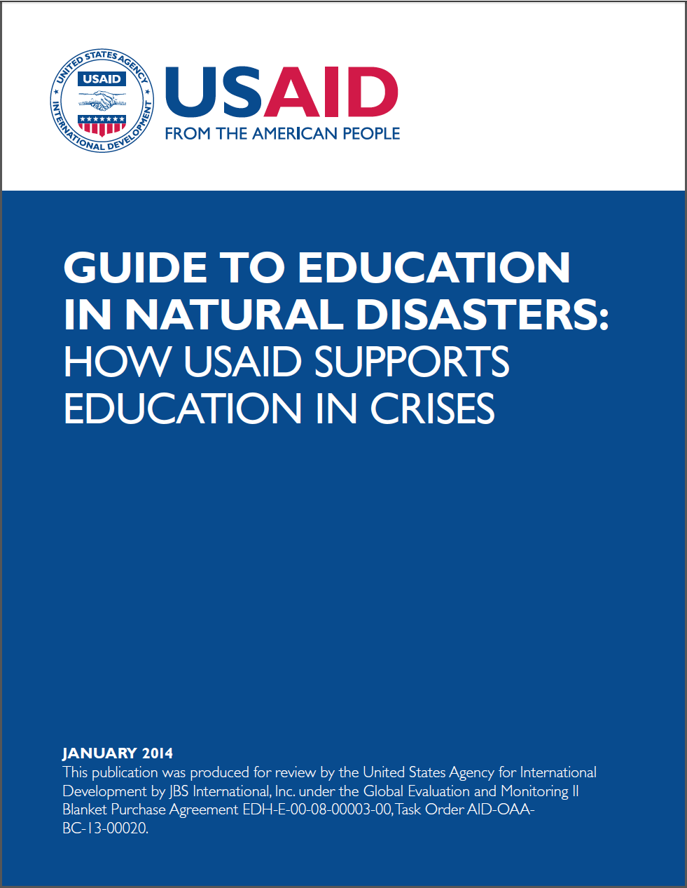 Guide to Education in Natural Disasters: How USAID Supports Education in Crises