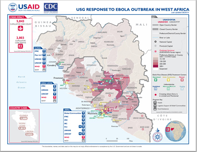USG West Africa Ebola Outbreak Program Map - Sept 24, 2014