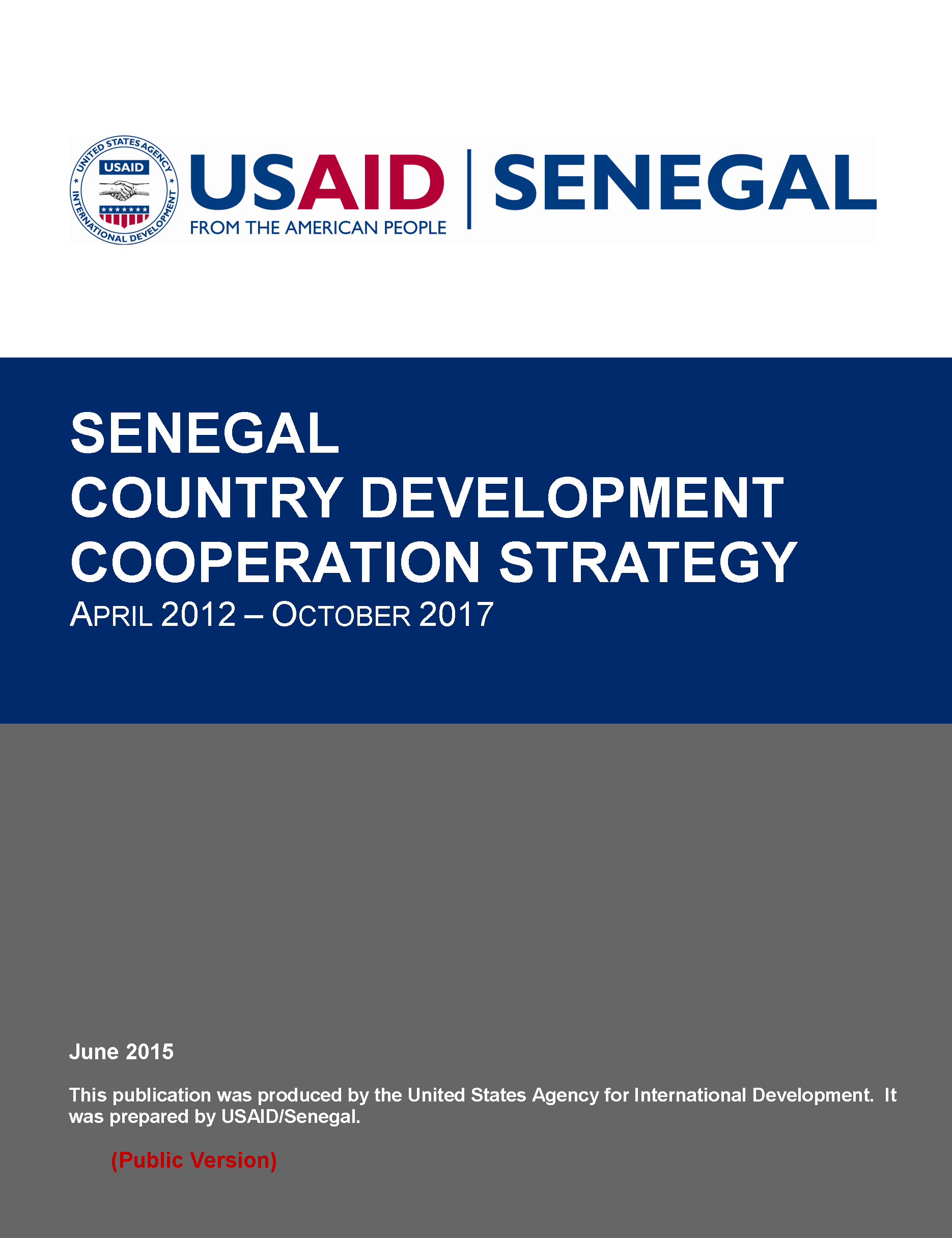 USAID/Senegal Country Development Cooperation Strategy 2012-2017