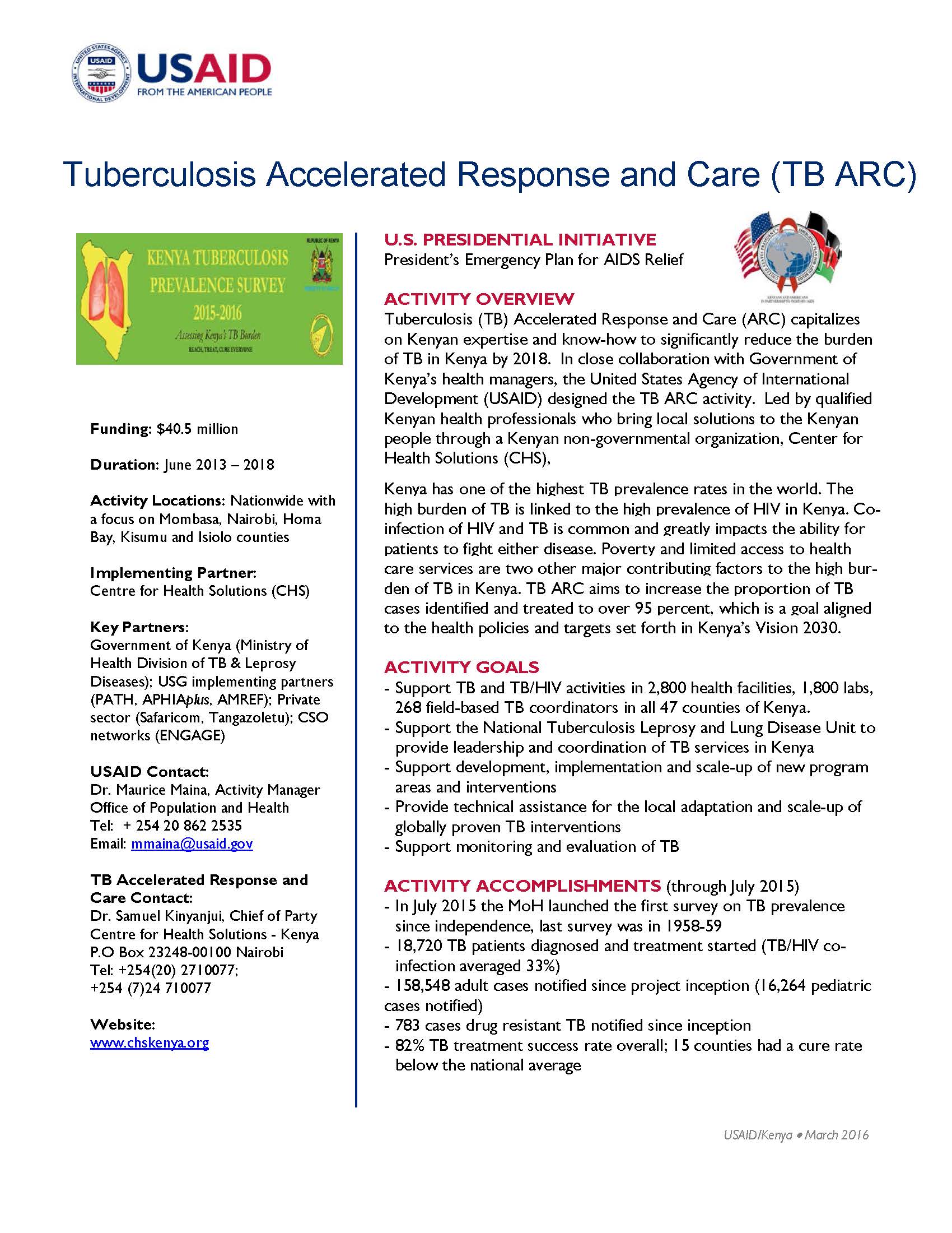 Tuberculosis Accelerated Response and Care (TB ARC)