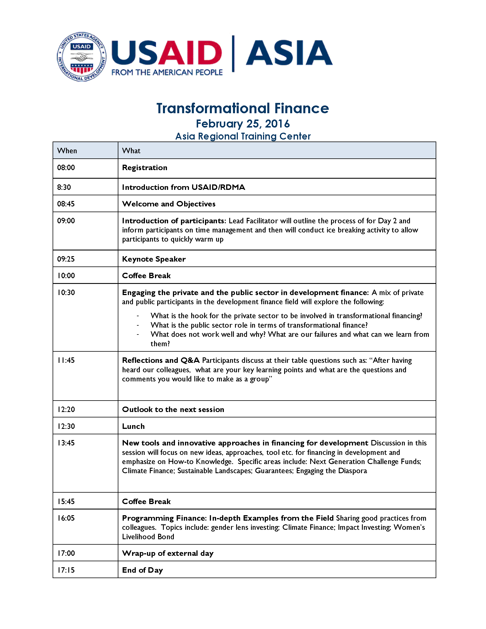 Transformational Finance
