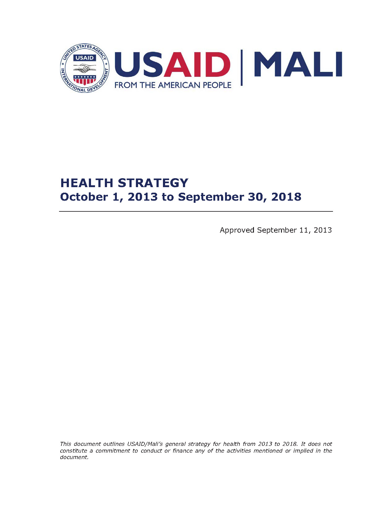 USAID-Mali Health Strategy 2014-2018