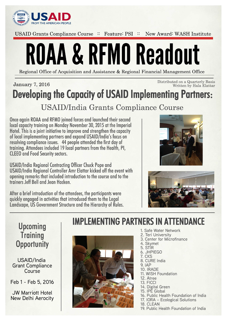 ROAA & RFMO Readout - January 2016