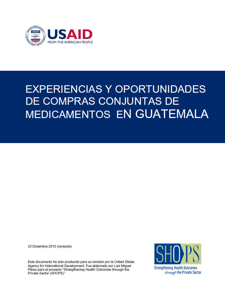 Experiencias y Oportunidades de Compras Conjuntas de Medicamentos en Guatemala