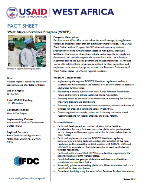 Fact Sheet on the West African Fertilizer Program (WAFP)