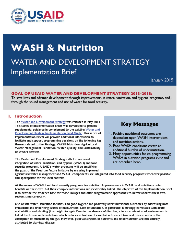 WASH & Nutrition - Implementation Brief - January, 2015