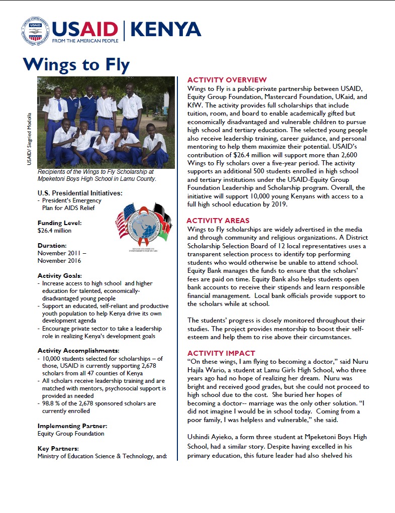 Wings to Fly Fact Sheet.September 2014