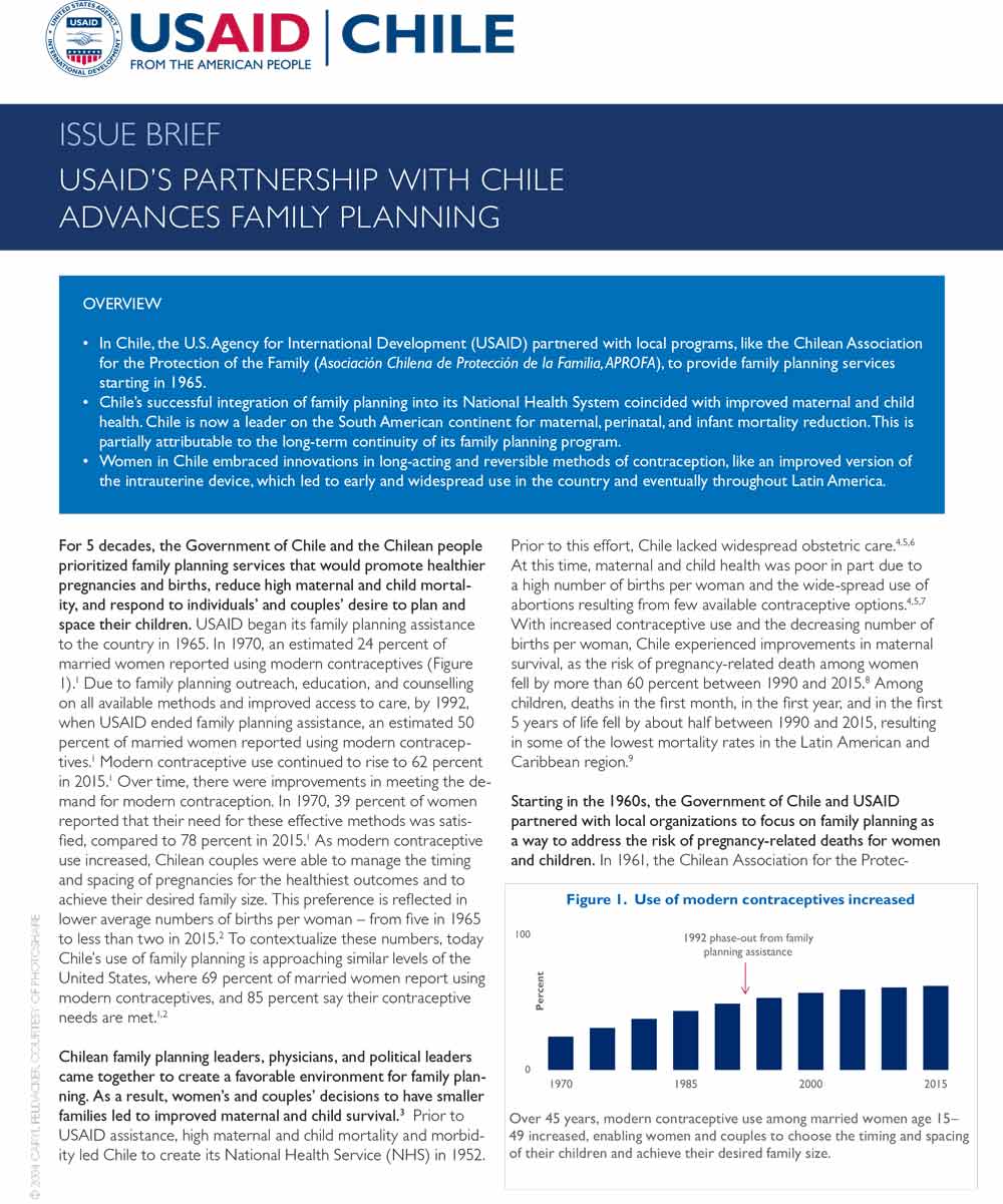 Issue Brief: USAID's Partnership with Chile Advances Family Planning