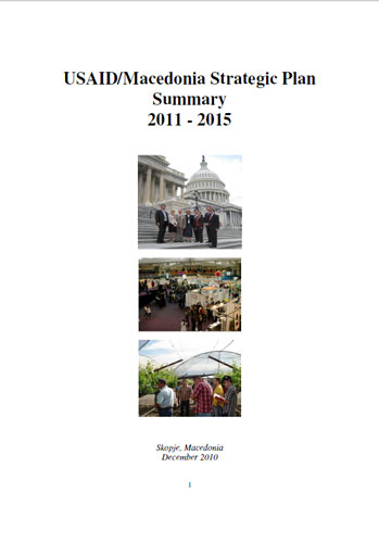 Cover USAID Macedonia Strategic Plan Summary 2011 - 2015